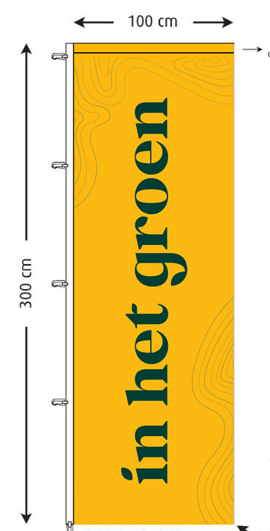 Vlag In het Groen - banier (1 x 3 meter)